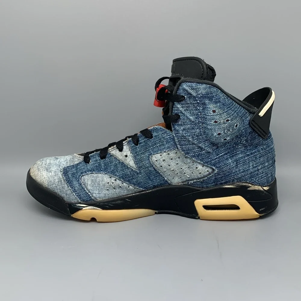 Jordan 6 Retro‎ Washed Denim Basketball Shoes CT5350-401 Men's Sz 9.5